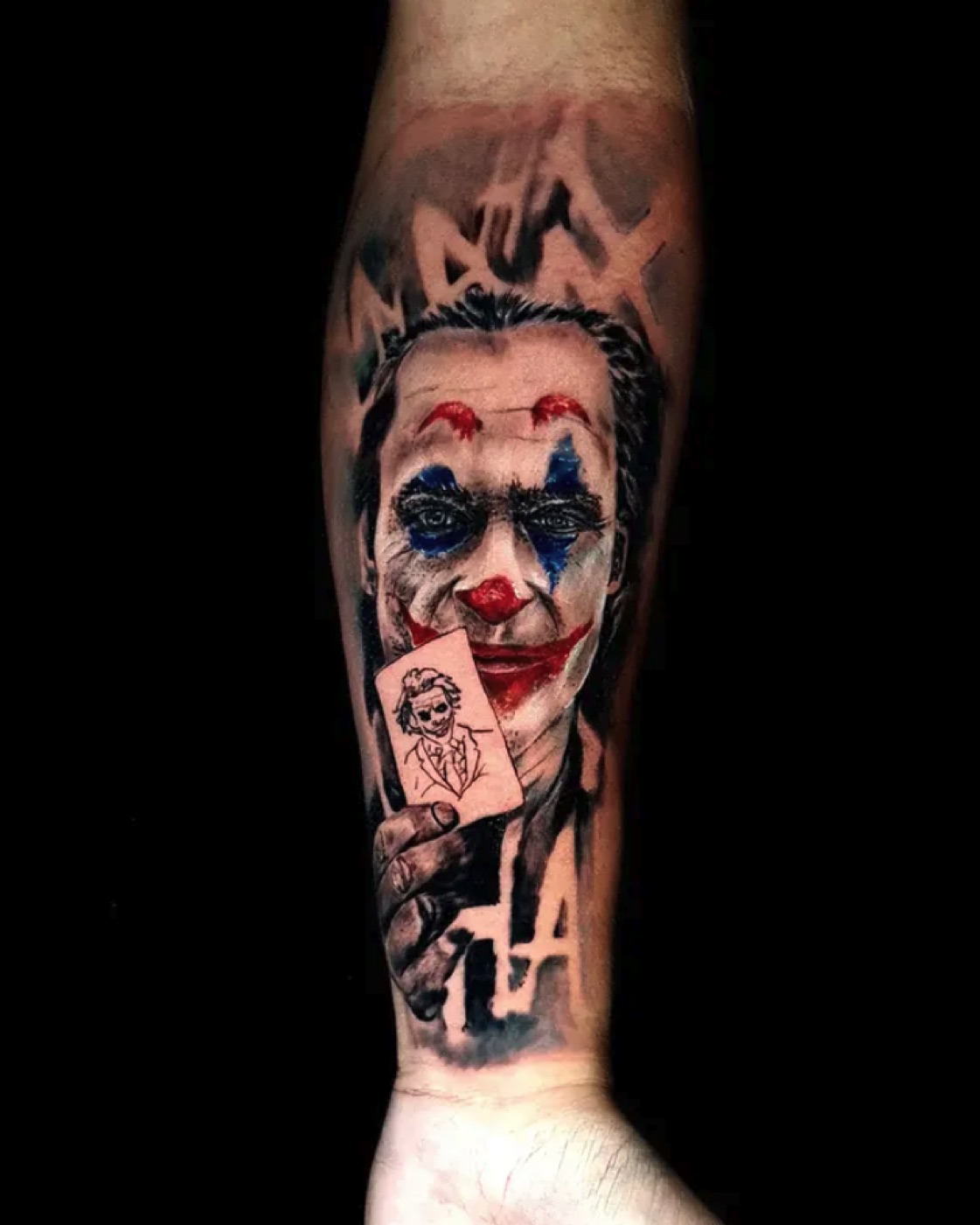 Color realism Joker portrait tattoo by Alaor Alves