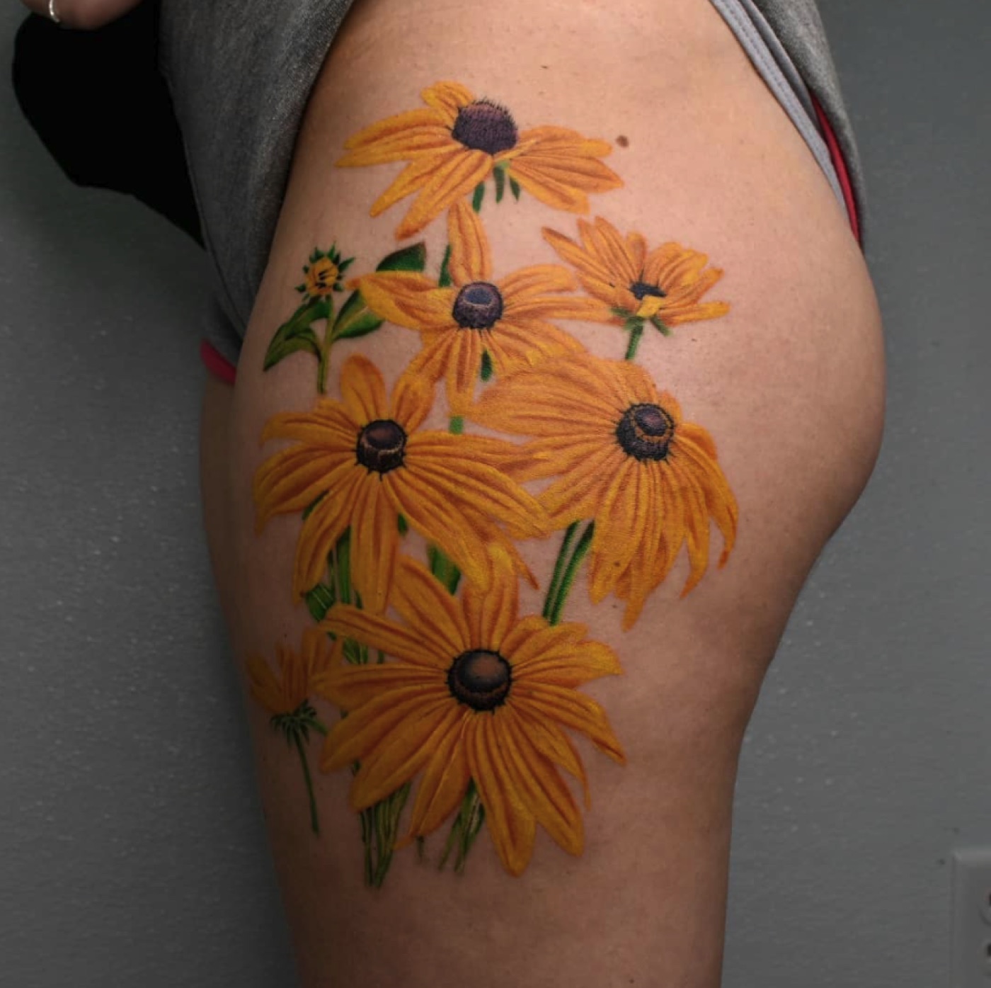 Color sunflowers tattoo